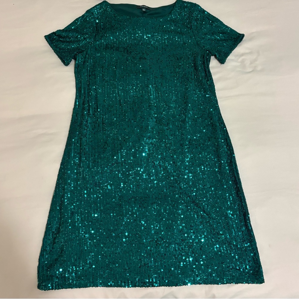 MSK semi-formal sequin dress, emerald green, size small
